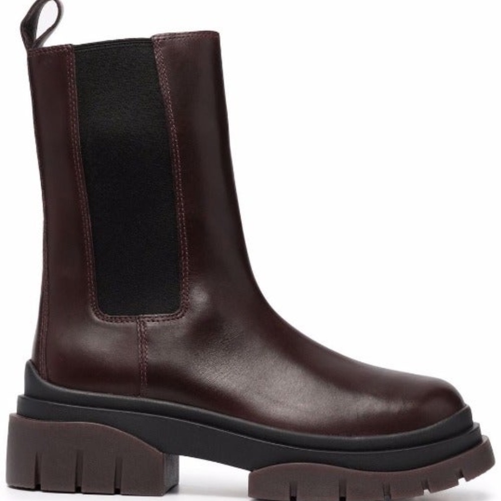 BRAND NEW Ash Storm Chelsea leather ankle boots in Dark Bordeaux 41
